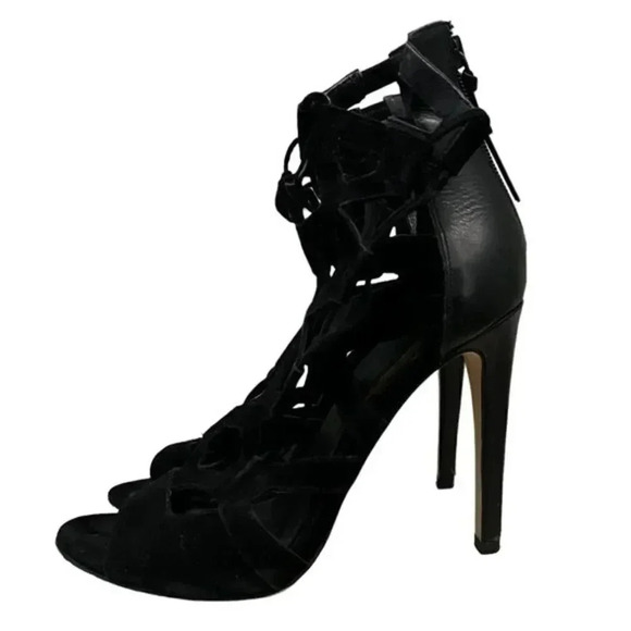 Rebecca Minkoff Black Roxie Caged Stiletto Heels 7 - Picture 3 of 9